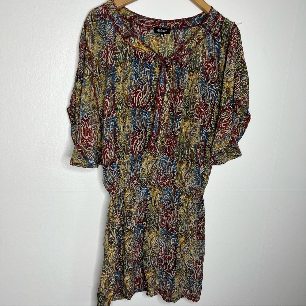 Tolani Silk Paisley Mini Dress Sz M